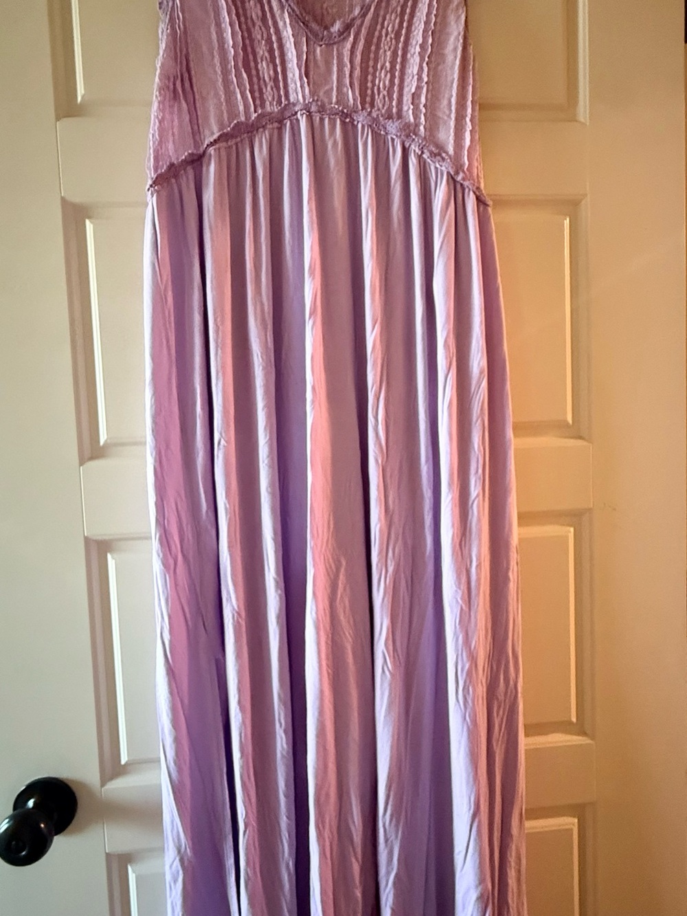 POL Lavender Maxi Dress with Open Lace Bodice